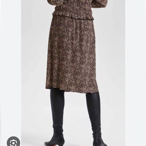 Soaked in Luxury Dorothy Midi Skirt Loose Fit pattern Brown Black